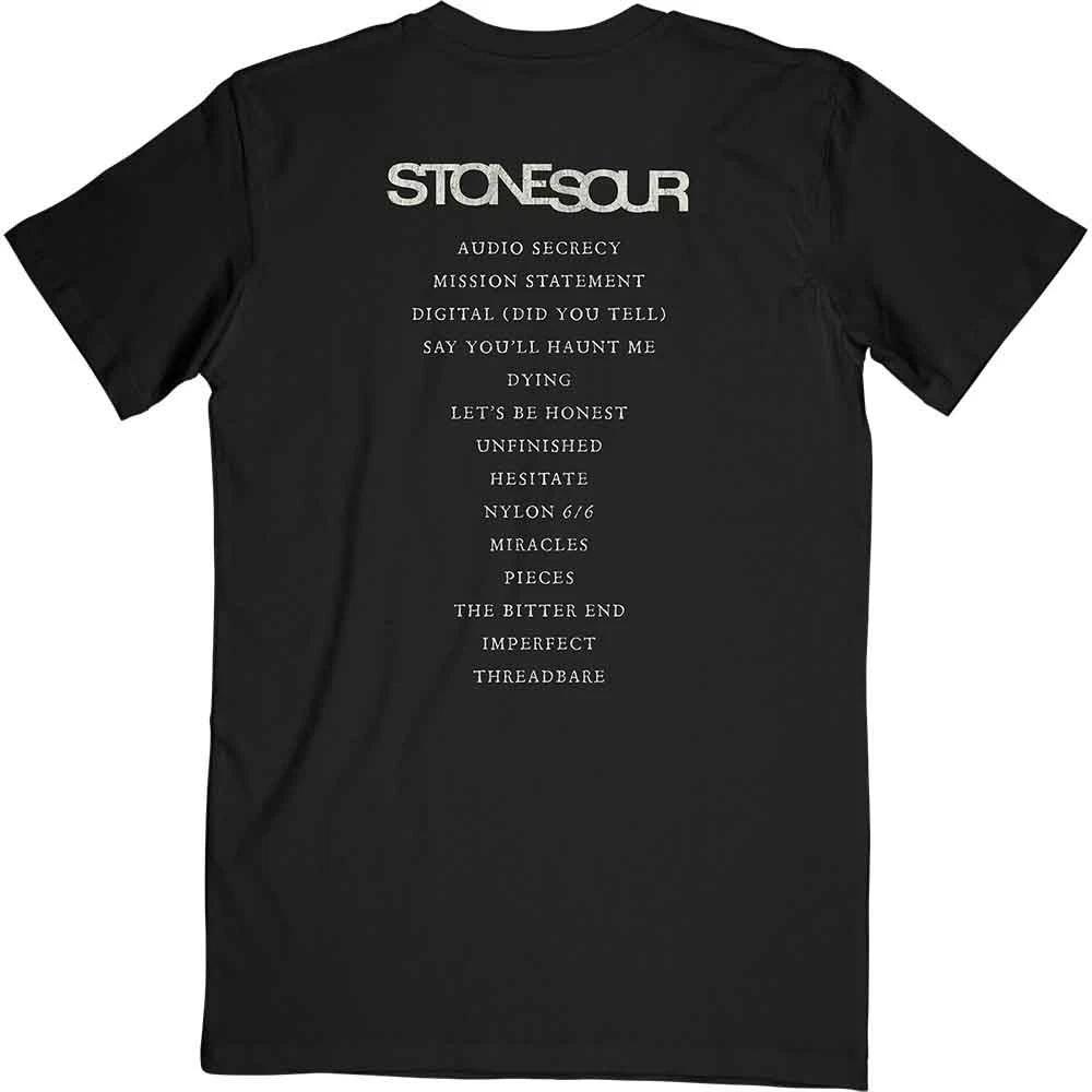 Stone Sour T Shirt Audio Secrecy Square Band Logo new Official Mens Black XL
