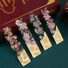 2Pcs Bronzing Painting Metal Bookmark Vintage Design Reading Bookmark  School Supplies