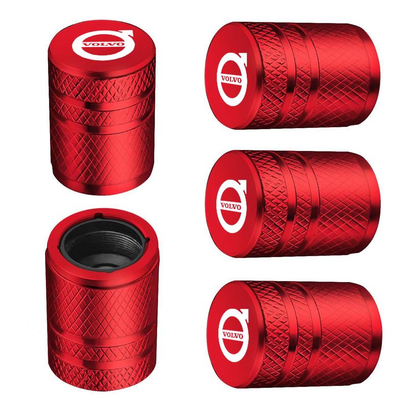 5Pcs Car Wheel Tire Valve Caps Metal Stem Protector Cover For Volvo EX90 V60 V40 XC90 S60 XC60 V50 V70 S90 XC40 S80 T6 V90 EX30