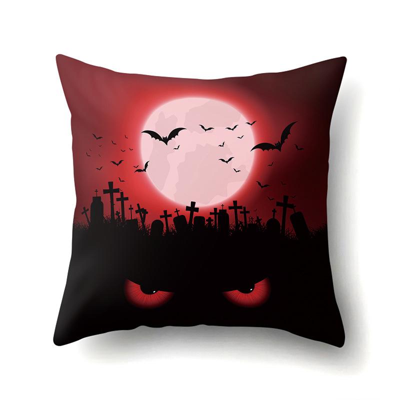 Halloween Polyester Pillow Case Car Waist Pillow Pumpkin Sofa Cushion Cover Office Living Room Pillow Case