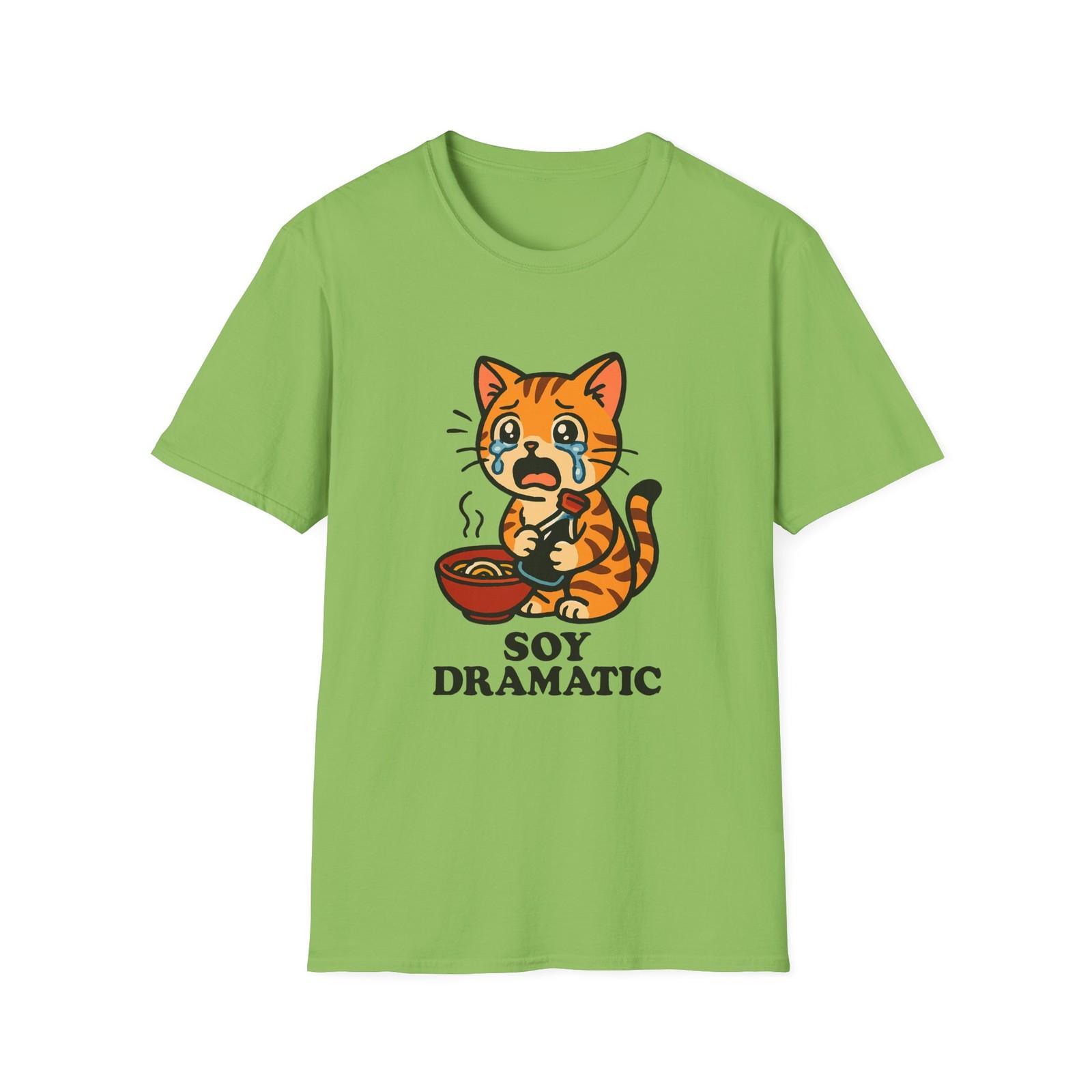 Unisex Softstyle T-Shirt Mens Womens Tees Top Orange Tabby Kitten Funny Soy Dramatic Cartoon Tee L