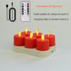 Rechargeable Flickering Flame LED Candle Lamp, Remote-Controlled, Yellow Offering, Smokeless Ghee Holder, Tea Light for Buddha.