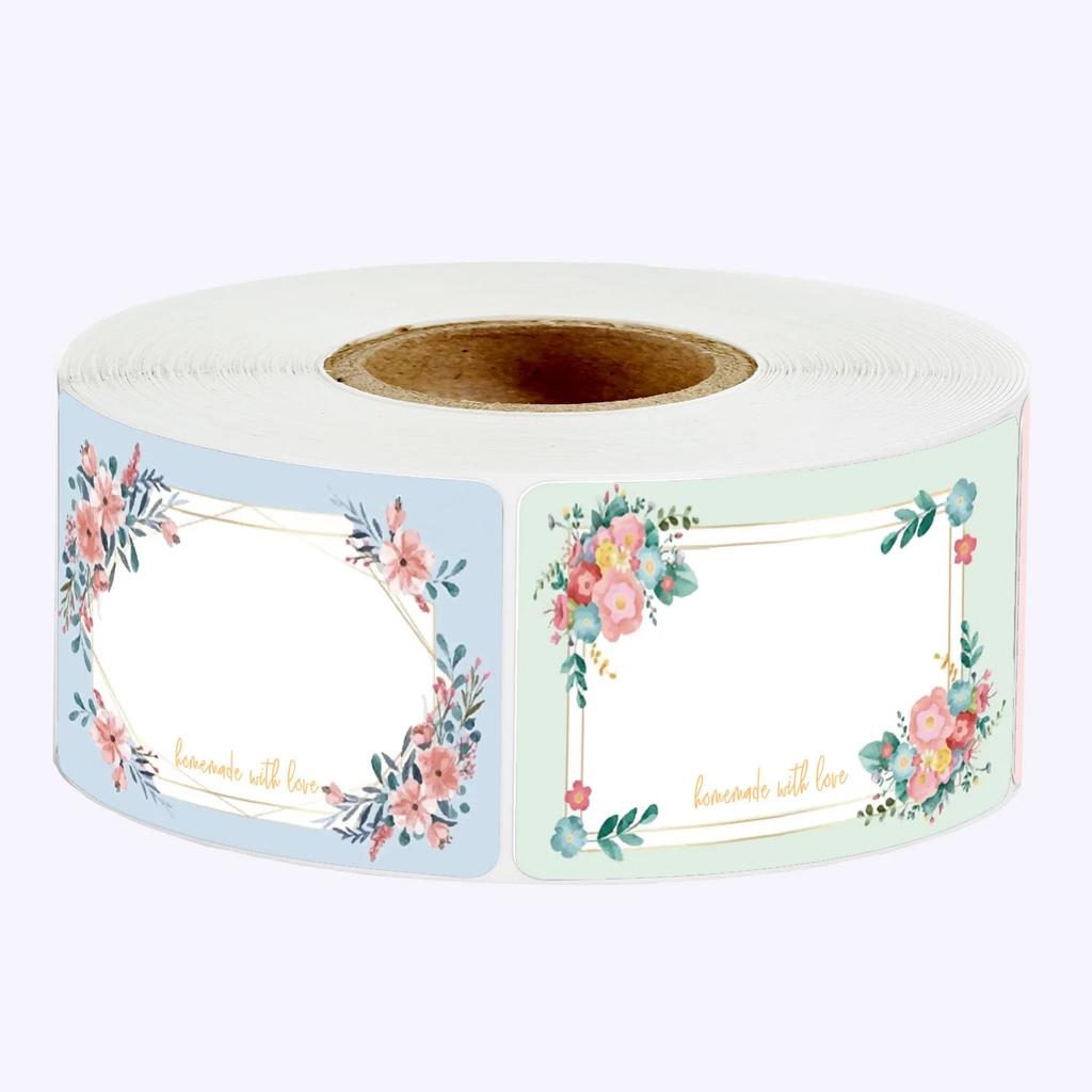 50/100/250PCS Flowers Name Lables Sunflowers Packaging Sticker Roll Date Stickers Refrigerator Freezer Food Storage Small