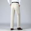 Men's High Waist Black Cotton Business Casual Pants - Summer 2021 Collection
