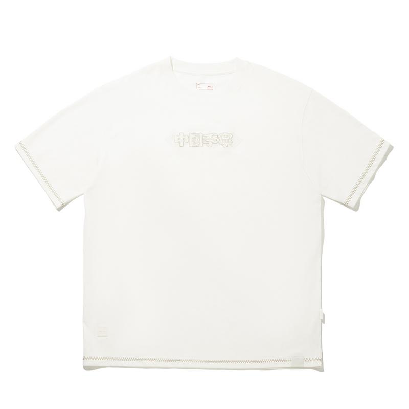 Li Ning Short Sleeved T Shirts Unisex Ivory AHSW909-1 M