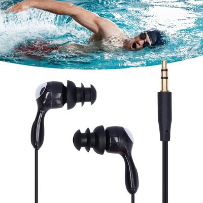 Waterproof Headphones Bone Conduction Headphones with Replace Earplugs for Swimming Running Surfing