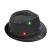 Women Men LED Fedora Hats Flashing Led Novelty Hats For Adults Jazz Fedoras Dance Hat
