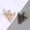 5Pair Vintage Hollow Patterned Triangle Brooch Metal Hollowed Out Crown Collar Brooch Exquisite Shirt Collar Pin Accessories