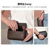 Whatna Leather Mini Second Small Waist Thick Genuine Leather Perfect for and Other Black Men's 2-Way Bag, Pouch/Belt Pouch, Clutch/Handbag, Business,