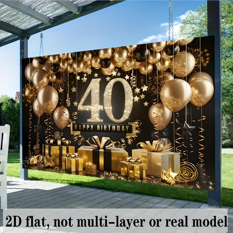 A 2D flat banner in one piece specially designed for a luxurious 40th birthday celebration event.PMJ