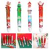 W89C 6x Multicolor Ballpoint Pen 10 in 1 Cartoon Christmas Ballpoint Pen for Party