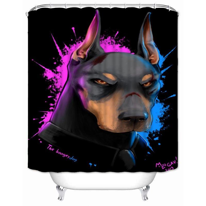 

Musife Custom Doberman Shower Curtain Waterproof Bathroom Polyester Fabric Bathroom Curtain W60H190(CM)-1 Pcs