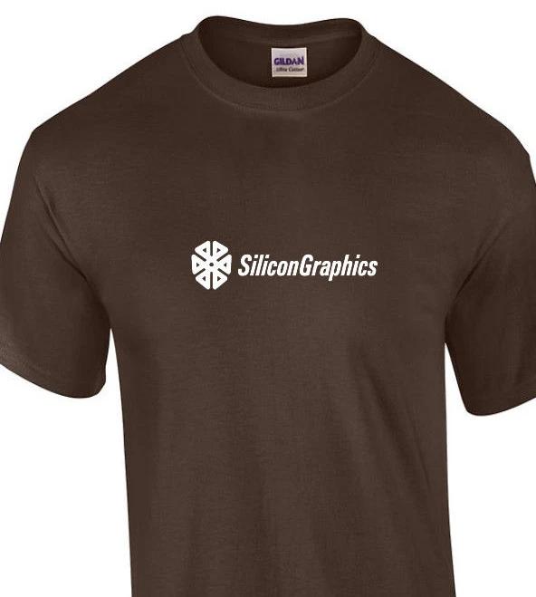 

SGI T-Shirt Retro Logo Silicon Graphics Chocolate Brown White Geek Shirt S-3XL S