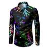 Christmas Men's Dress Shirt with Red Snowflake and Cedar Pattern, Black Lapel Bow Tie, Festive Party Style Men's Shirt