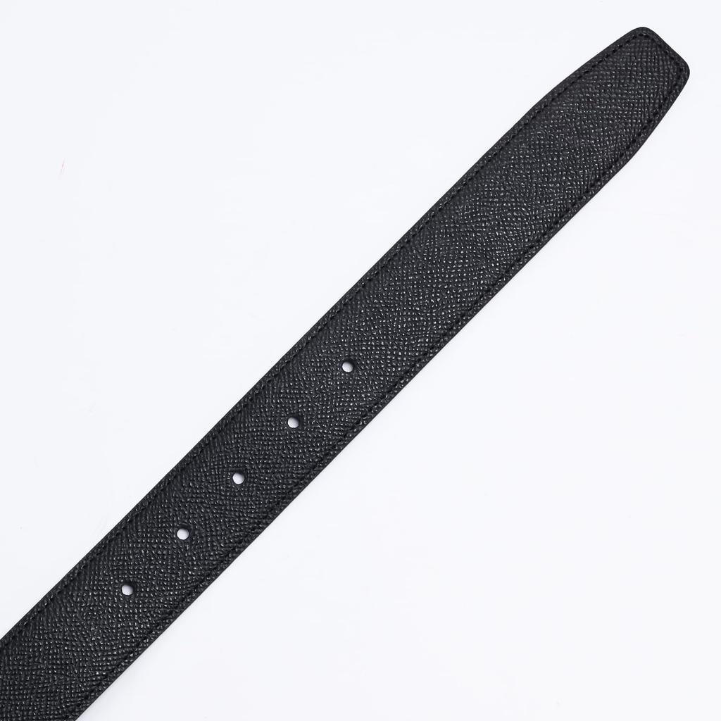 Dunhill 3cm Wide Reversible Grained Leather Belt with Round Roller Black and Stringer System UK Men's Buckle, Navy, Compatible, DU24F4T22PO001,