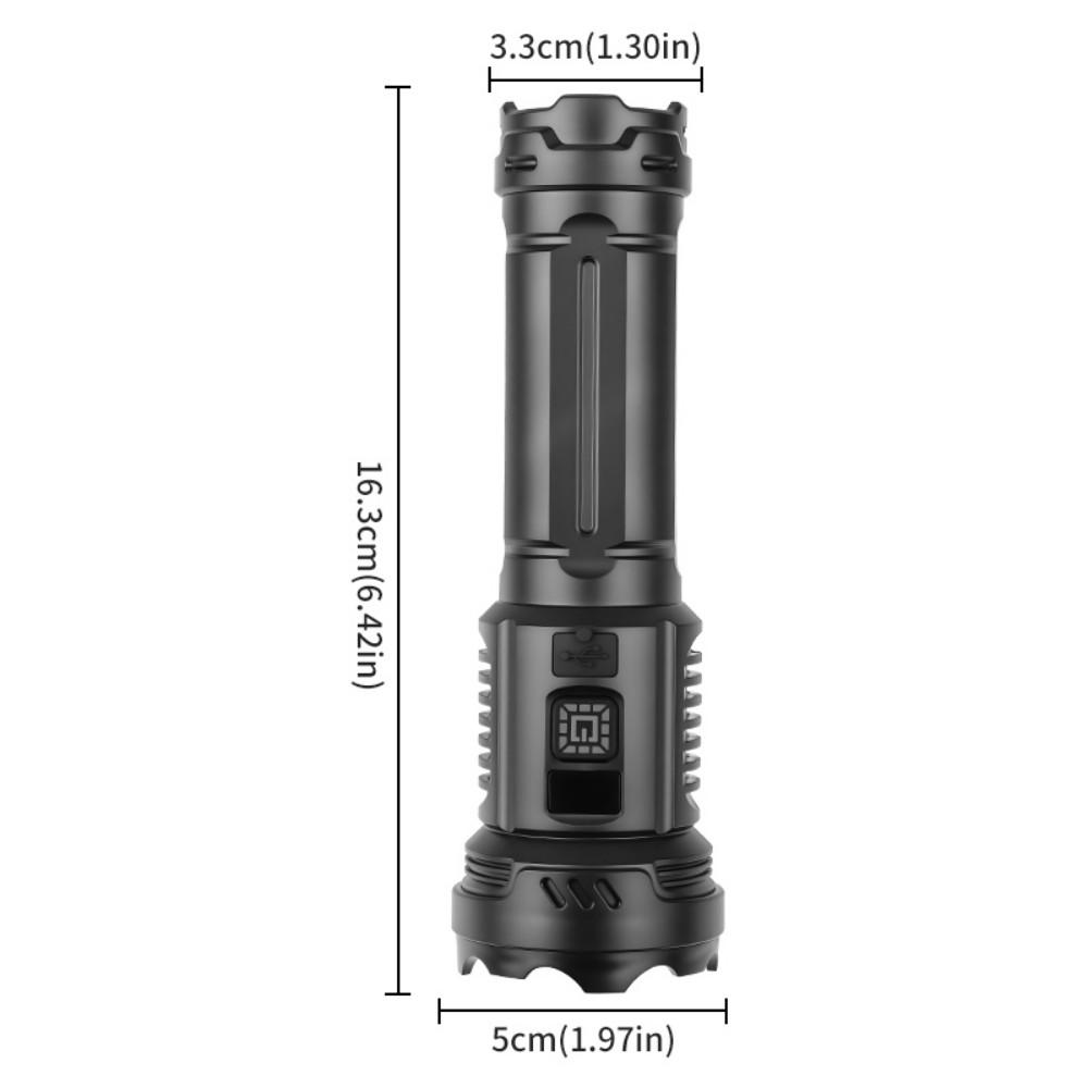High Power Rechargeable Tactical Flashlight, Zoom LED Flashlight with Built-in Battery for Outdoor Camping Fishing Hiking