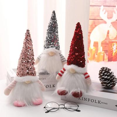 Weihnachten Gesichtsloser Puppen-Gnom Schmuck LED-Licht Plüsch Strickhandwerk Baumanhänger Weihnachtsdekorationen für Zuhause Kindergeschenke