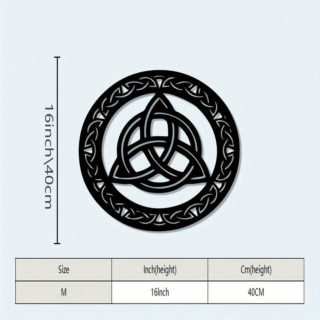 Celtic Knot Metal Wall Art Triangle Design Black Iron Decor St Patricks Day Irish Gift