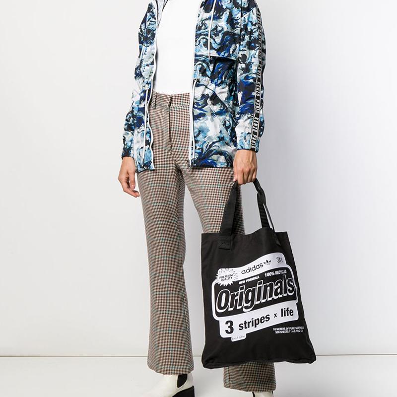 New Adidas Originals Cotton Tote Bag, Shopping Bag, Shoulder Bag, Handbag Regular Unisex Black EI7400
