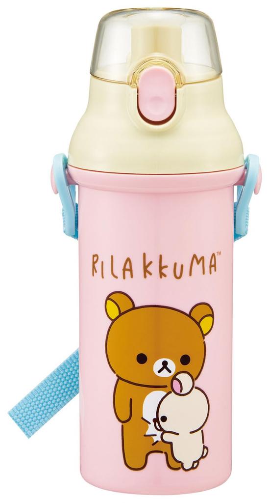 Skater Water Direct Dishwasher Made in Rilakkuma Anime Children's Bottle, Drink, Plastic, 480ml, One-Push Open/Close, Safe, Japan, Design, PSB5SAN-A