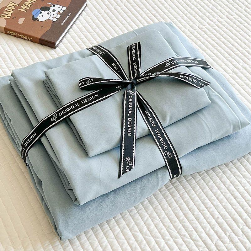 

Nanjiren New Arrival Washed Cotton Bed Sheet Three-Piece Bedroom Quilt Cover Sets Single Piece For Home Machine Washable Quilt Cover Four-Piece Set 150x 200cm quilt cover single piece Ice fog Blue