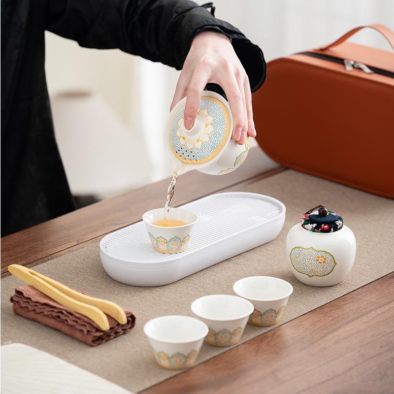 Travel Tea Set Portable Bag Kung Fu Tea Set Kuaike Cup Teapot Tea Drinking Business