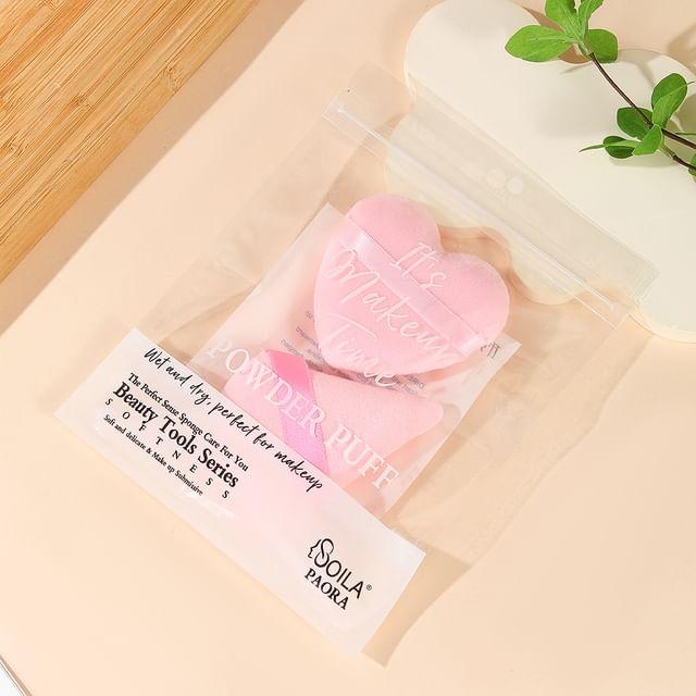 Puremantis - Set of 2: Heart / Triangle Velour Powder Puff