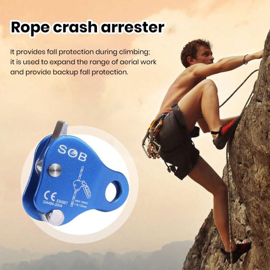 Fall Protection Self-locking Device Rope Clip Rustproof Corrosion Resistant High-Altitude Operation Mini Size Aluminum Magnesium Alloy Rope Clip