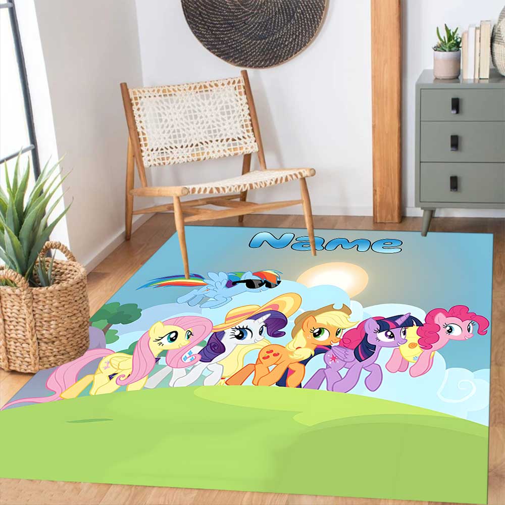 Little Pony (20) Customize your name rug, office chair cushion, home bedroom living room gift.