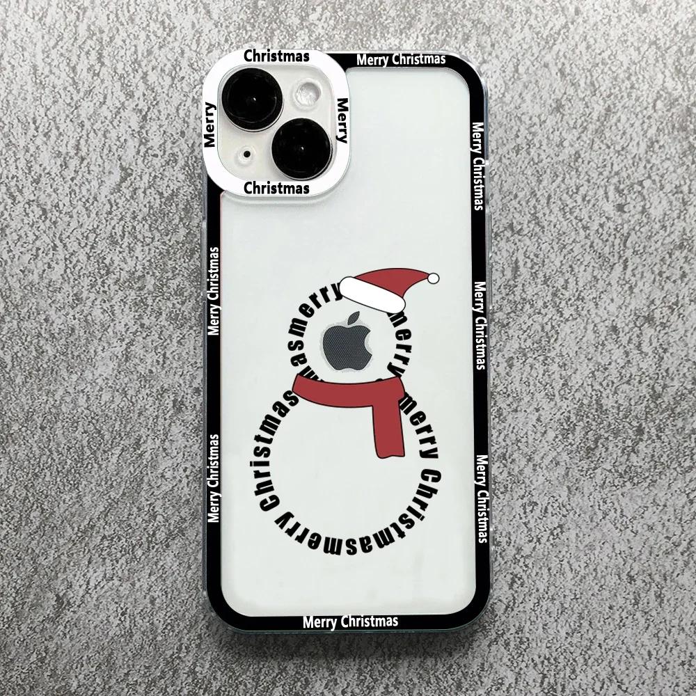 

Чехол для телефона «С Рождеством и Новым годом» для iPhone 16 11 12 13 14 15 Pro Max Mini X XS 7 8 Plus SE4 16E Мультяшный Мягкий Чехол Fundas iPhone 7 8 SE