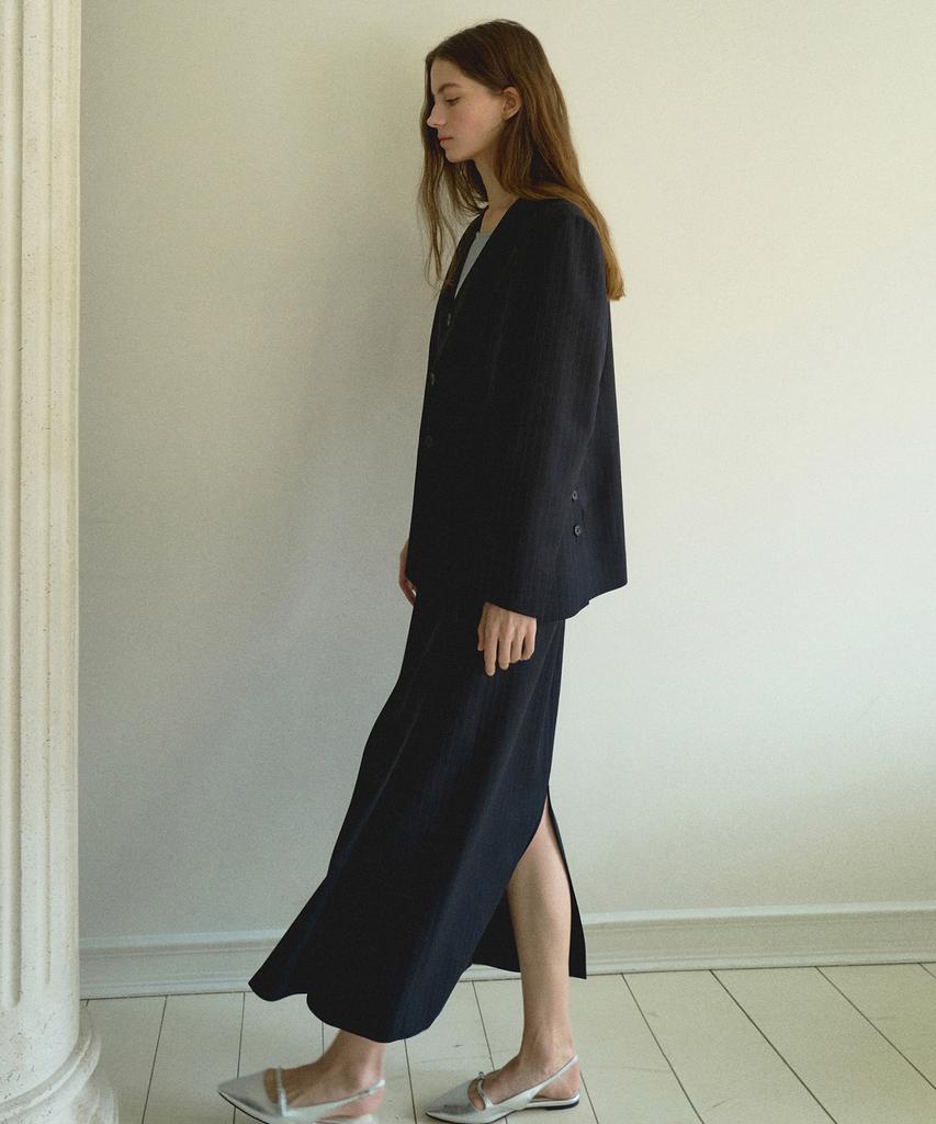 Otte Stripe Belted Maxi Skirt_2Color