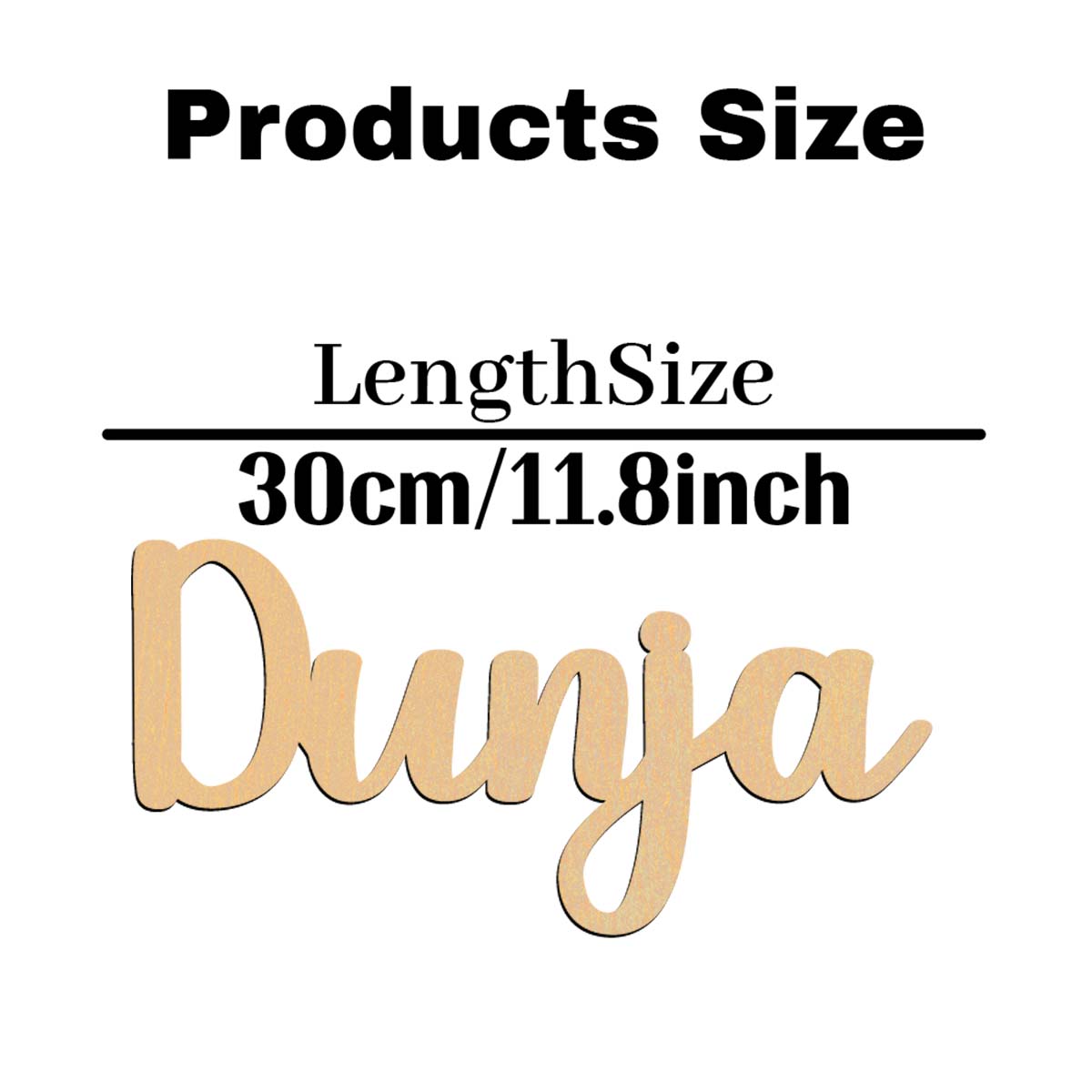 

1pc Cute Dunja example Customized Text Laser-Cut Sign Wooden Decor Wooden Plaque Vertical Orientation Door Hanging Decor S30cmLength