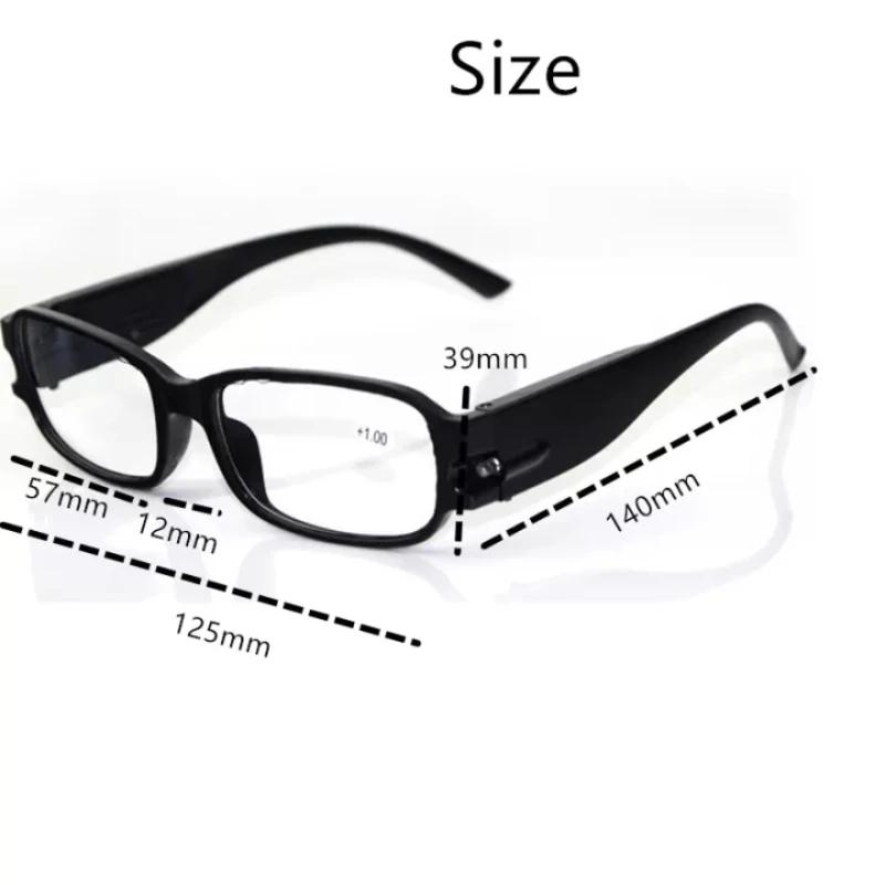 Men'S Reading Glasses Led Light Night Vision Glasses Women'S Presbyopia Eyeglasses 0 To +3.5 Eyeglasses Unisex