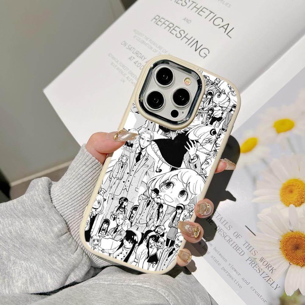 Ae98 SPY×FAMILY Anime Art Phone Cases for Samsung A13 A32 A53 A04e A54 S24 FE S23 Ultra Infinix Hot 40i Huawei P30 Metal Camera Protective Back Cover