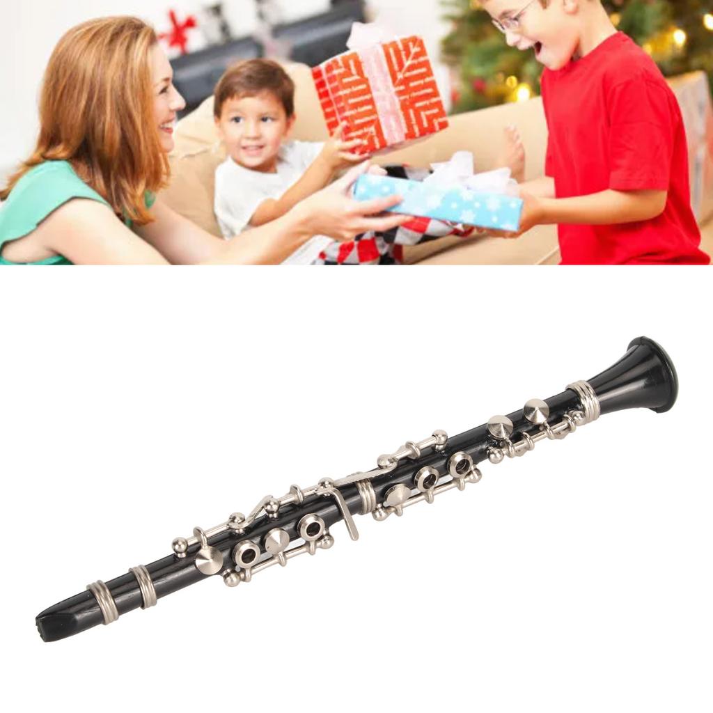 Miniature Clarinet Model Toy with Stand and Case Clarinet Model Display Musical Instruments Home Ornament 5.12in