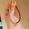 Elegant Chinese Zodiac Year Bracelet for Women Simulated Red Agate Cat Eye Bracelet Fashion Retro Lucky Charm