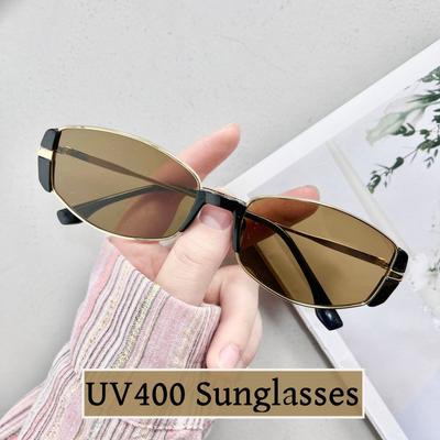Trendy Oval Sunglasses for Women Luxury  Designer Metal Frame Sun Glasses Ladies Classic Vintage Outdoor Shades Goggles