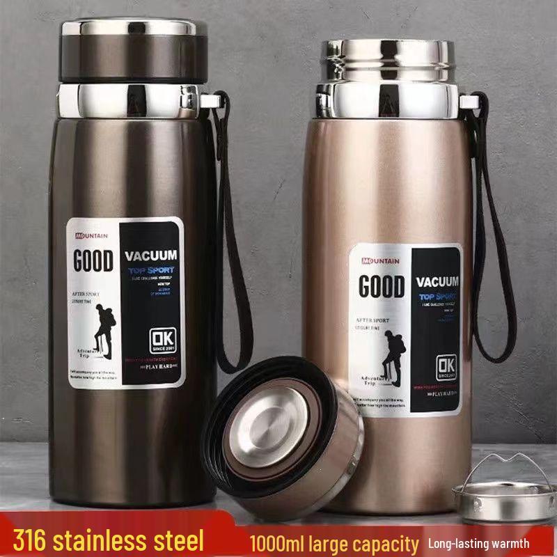 High-Capacity Stainless Steel Tea Brewer - Insulated Cup for Men and Women, Long-Lasting Quality