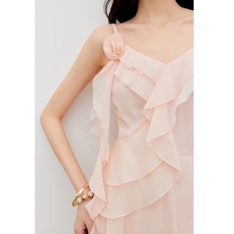 Women's Elegant V-Neck Ruffle A-Line Dress