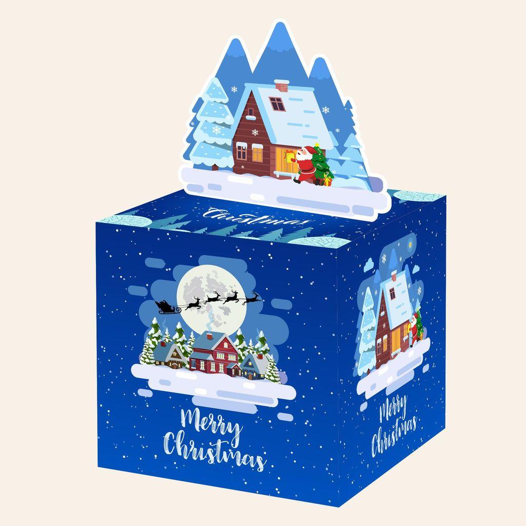 Snowhouse Party Blue Decor Gift Box For Christmas Event And Setup Celebration