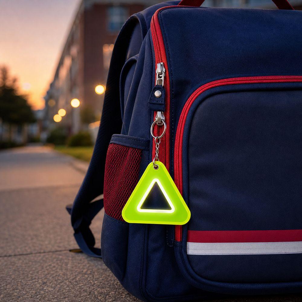 Reflective Safety Keychain Lightweight Backpack Pendant Triangle Safety Tag  Cycling Accessories