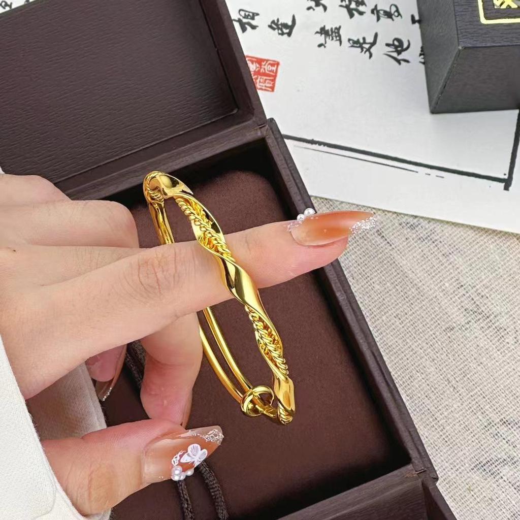 Möbius Twist Vietnamese Sand Gold Bracelet: Xiaohongshu Style Women's Versatile Fashion Jewelry