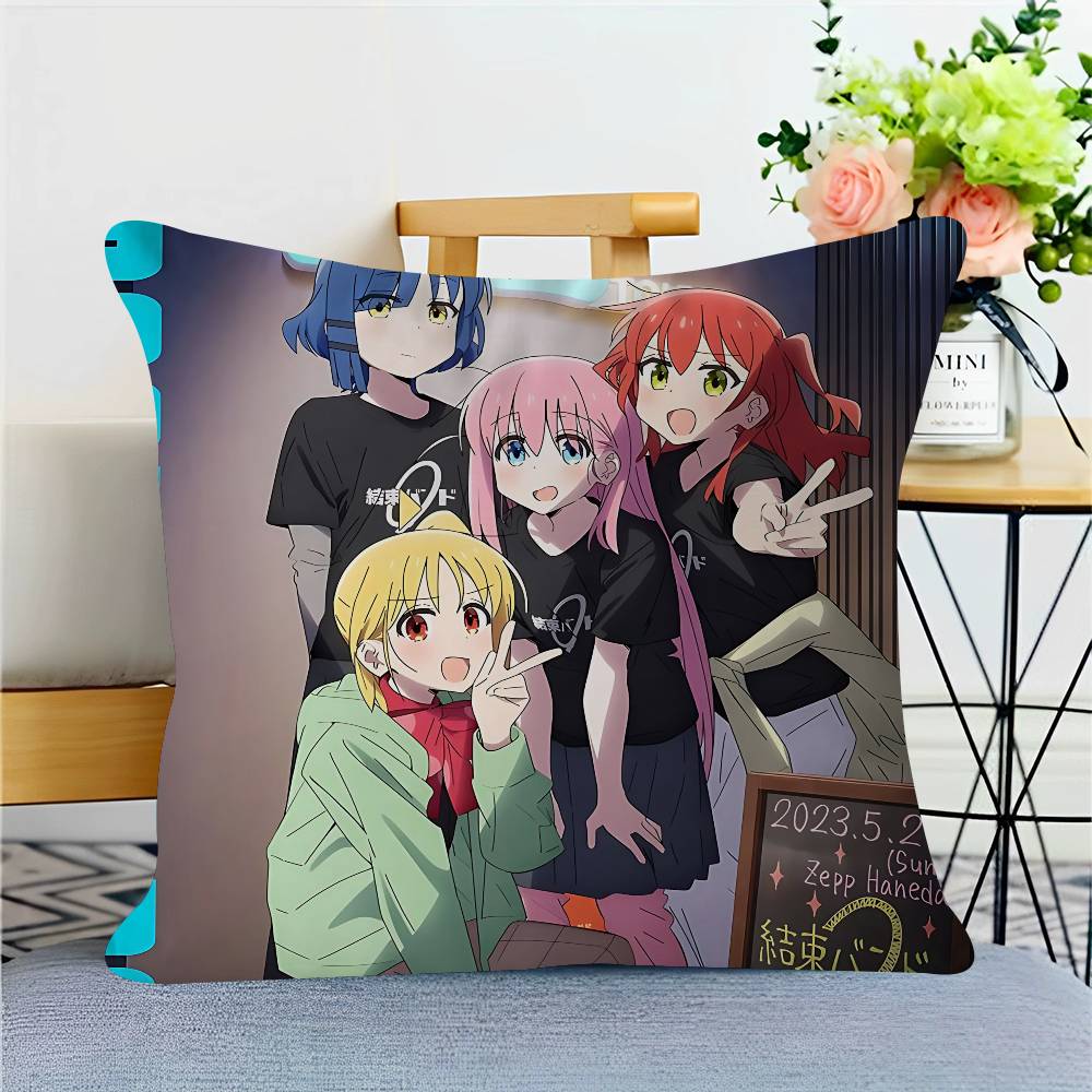 Anime B-Bocchi-The-Rock Pillowcase Toon Gift Cushion Cover Bedroom Home Sofa Chair Seat Decor Pillow Case