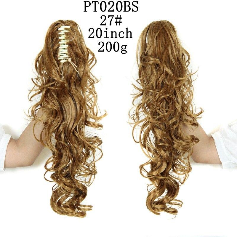 20Inch Synthetic Women Claw On Ponytail Clip In Hair Extensions Wavy Curly Style Pony Tail Hairpiece