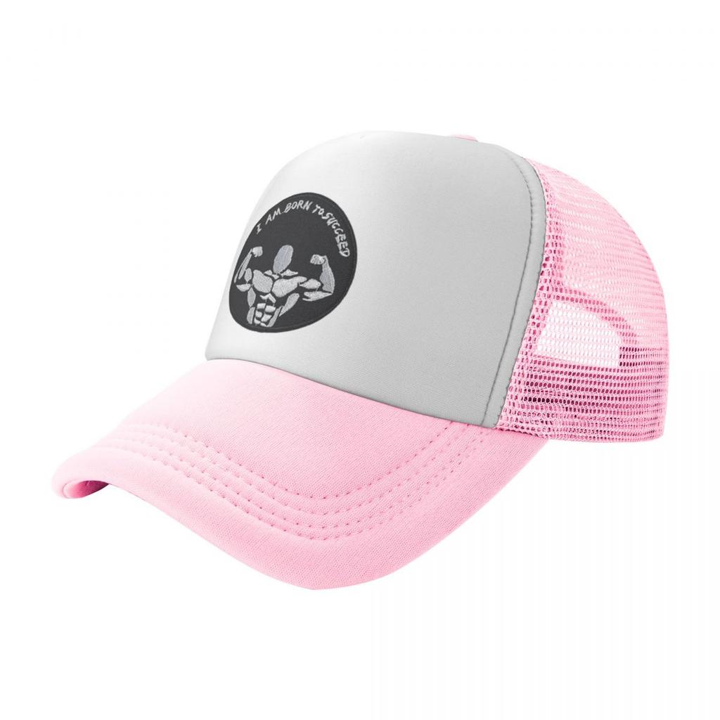 Printed Bodybuilding Strong I Am Born To Succeed Sport Mesh Baseball Caps Women Camping Male Beach Dad Hat Trucker Cap