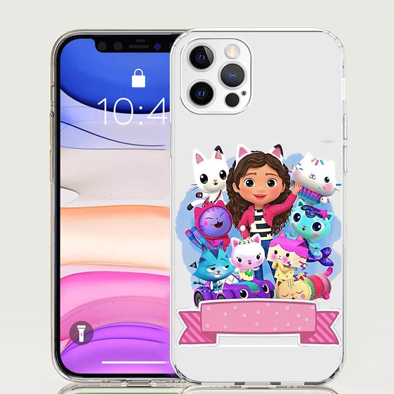 

Cartoon Gabbys Dollhouse Phone Case for Apple iPhone 17 Air 16 15 Plus 14 + 13 Mini 12 11 Pro Max 7 8 SE 16Max Soft Shell Cover iPhone 12 Pro Max