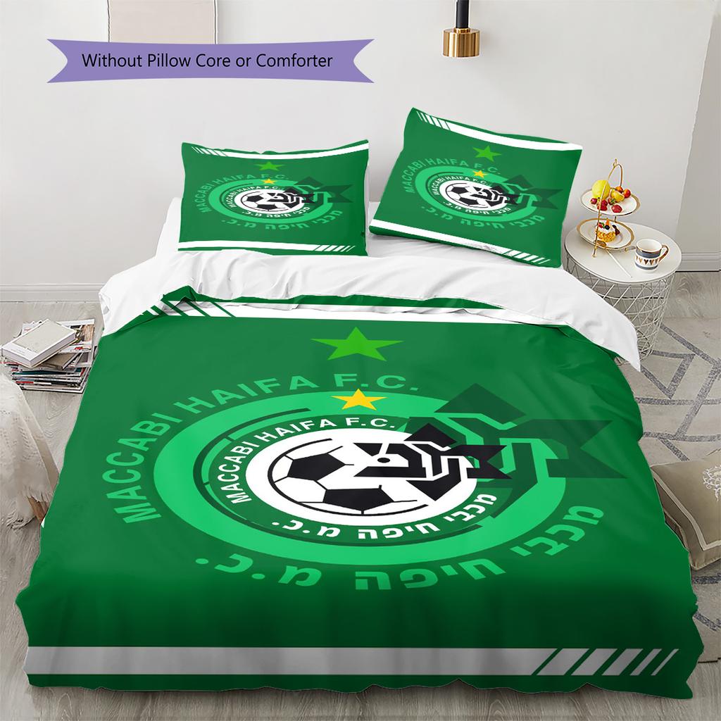 Haifa FC Pattern Bedding Set Quilt Cover Pillowcase Home Decor Gift (1 * duvet cover + 2 * pillowcase, without core)