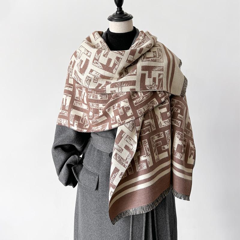 Luxury Thick Blanket Shawl Winter Warm Print Cashmere Scarf Women Wraps Bufanda Pashmina Female Travel Poncho Stoles