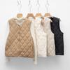 Velvet short down liner vest women's thin and light underwear collarless new shoulder autumn and winter vest
