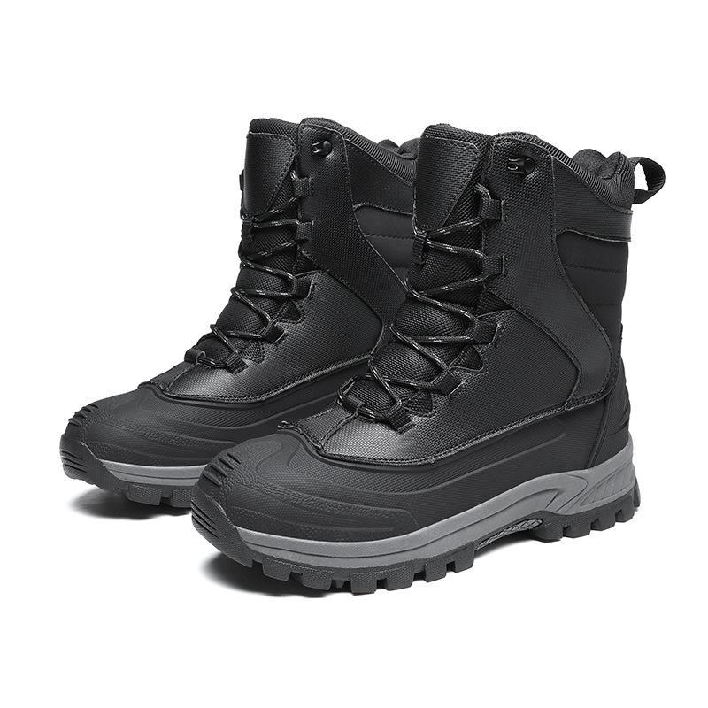 Herren Schneestiefel wasserdicht und rutschfest Baumwollschuhe Samt warm und kältefest Schuhe High-Top Winter Herrenschuhe